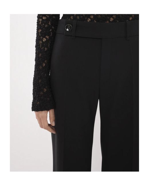 Chloé Black Pleat-Detailing High-Waist Trousers