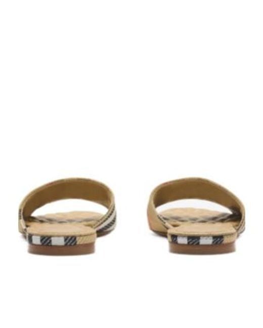 Burberry White Check Sloane Slides