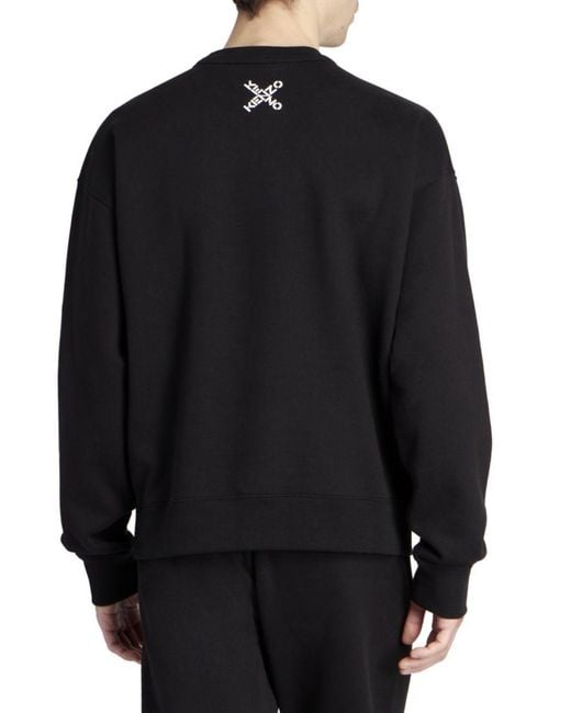 KENZO Black Sport Big X Logo Print Sweatshirt for men