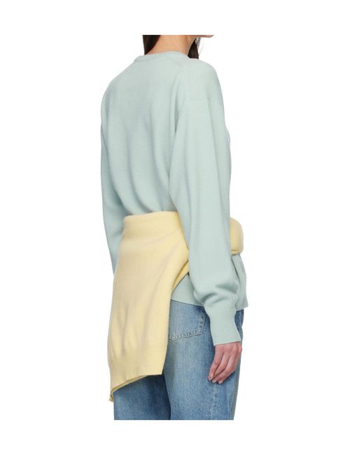 Ssstein Blue Wool Knit Sweater