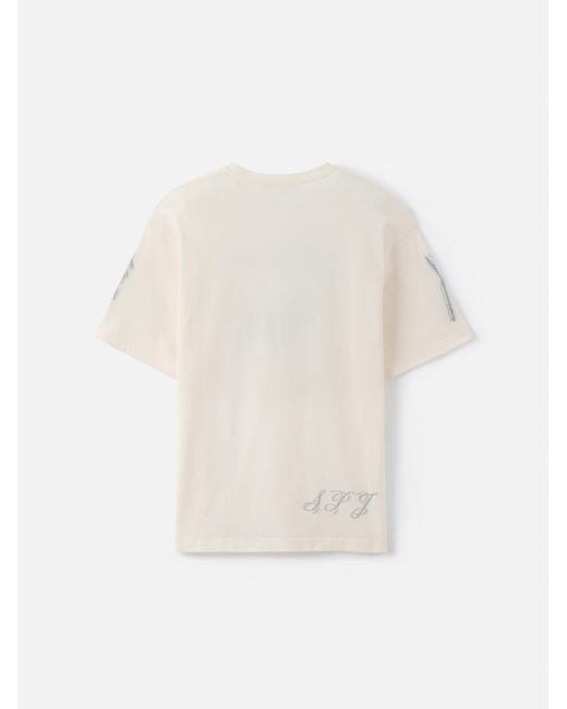 Jacquemus White Logo Printed Crewneck T-Shirt for men