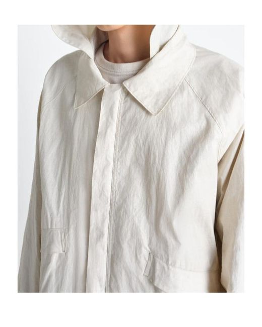 Lemaire White Detachable Hood Rain Jacket for men