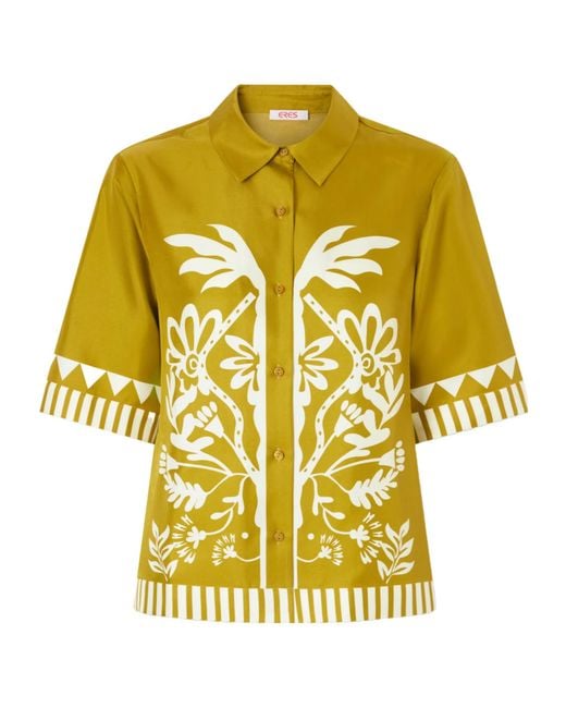Eres Yellow New Silk Floral Shirt