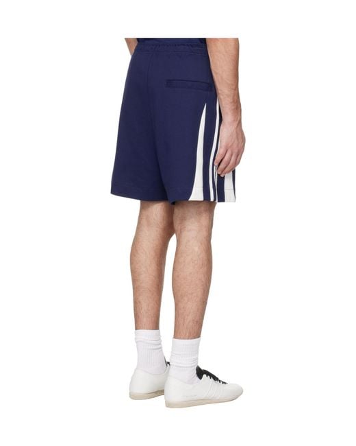 Y-3 Blue M French Terry Cutline Shorts for men