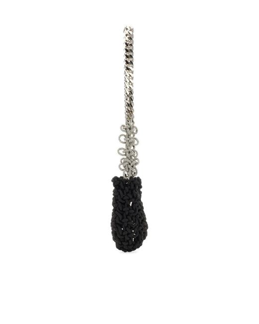 Kara White Knot Chain Crossbody Bag