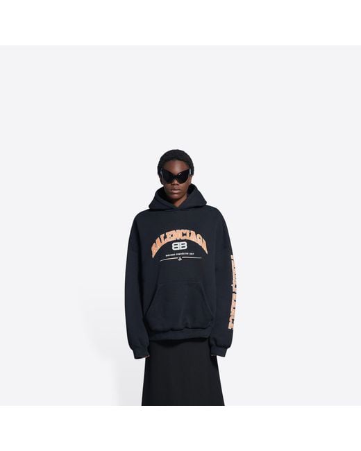 Balenciaga Blue Maison Wide Fit Hoodie for men