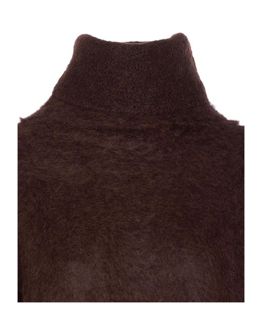 Uma Wang Brown Dark High Neck Sweater