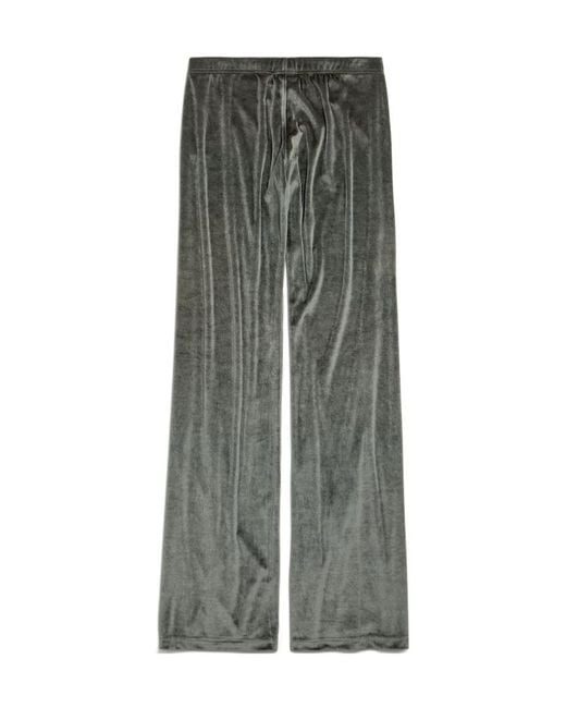 Balenciaga Gray Velvet Flared-Leg Pants
