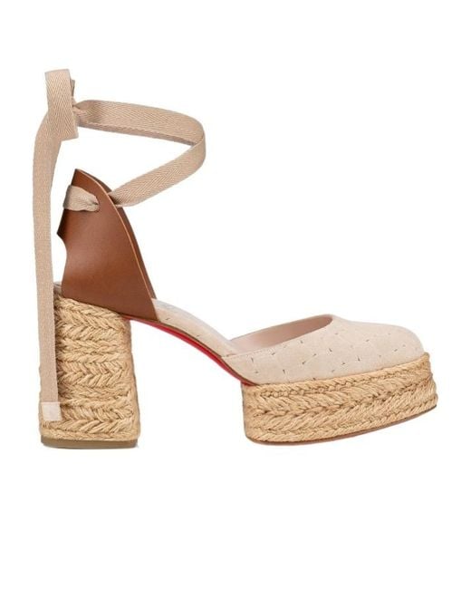 Christian Louboutin Natural Waterproof Table And Hemp Sole Shoes
