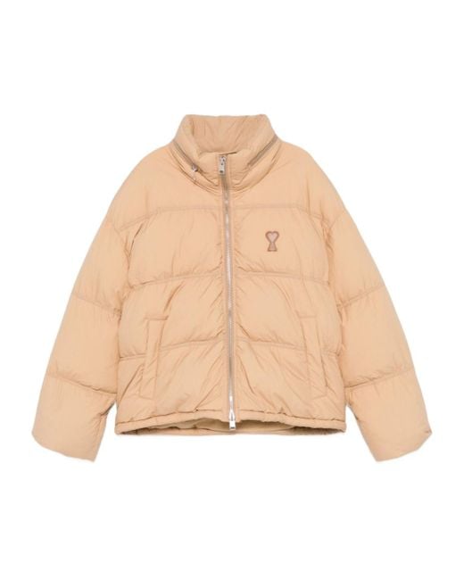 AMI Natural Ami De Coeur Puffer Jacket for men