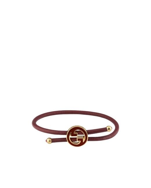 Gucci White Bracelet With Enamel Round Interlocking G
