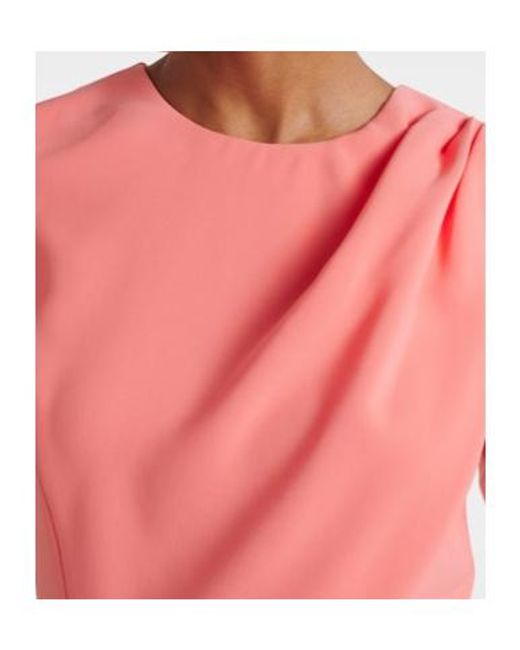 Carolina Herrera Pink Belted Crepe Midi Dress