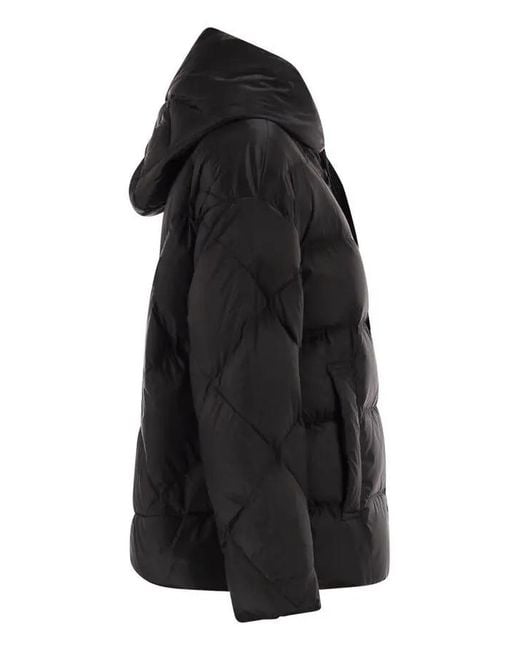 Max Mara Black The Cube Mtcsoftfe Hooded Down Jacket
