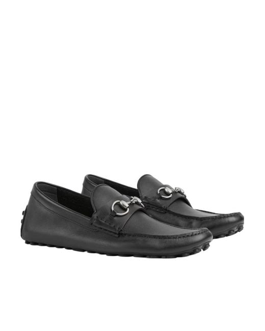 Gucci Black Horsebit Slip-On Drivers for men
