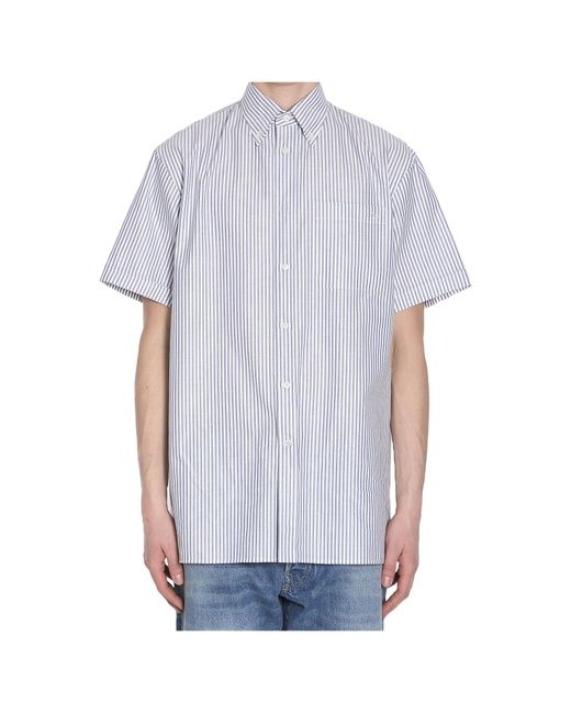 Valentino White Striped Button-Up Shirt for men