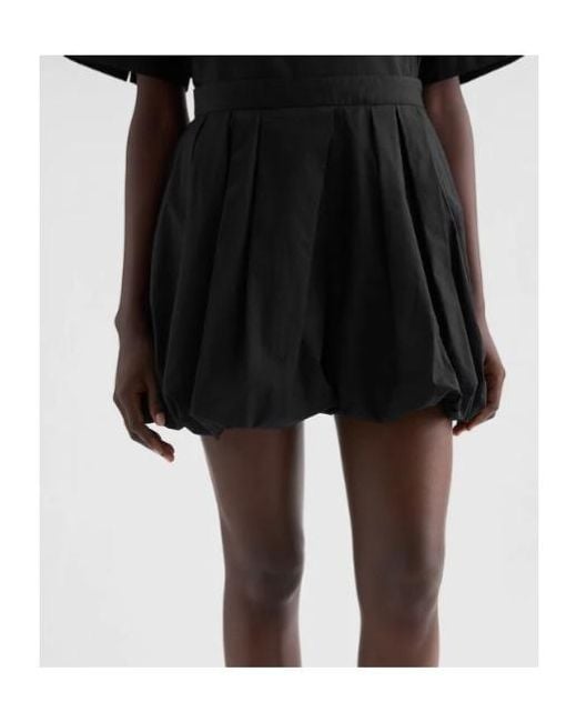 Jil Sander Black Poplin Balloon Shorts