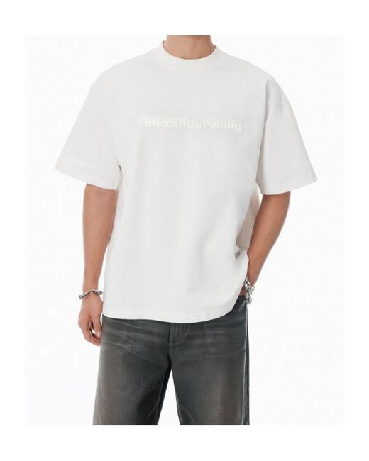 Alexander Wang White Short Sleeved Crewneck T-Shirt for men