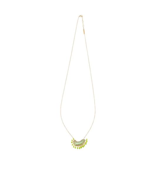 Bottega Veneta White Embellished Pendant Necklace