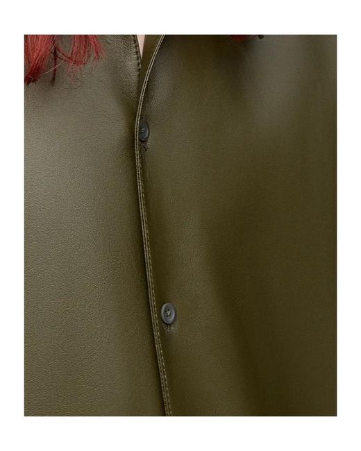 Loewe Green Anagram Logo Debossed Shirt for men