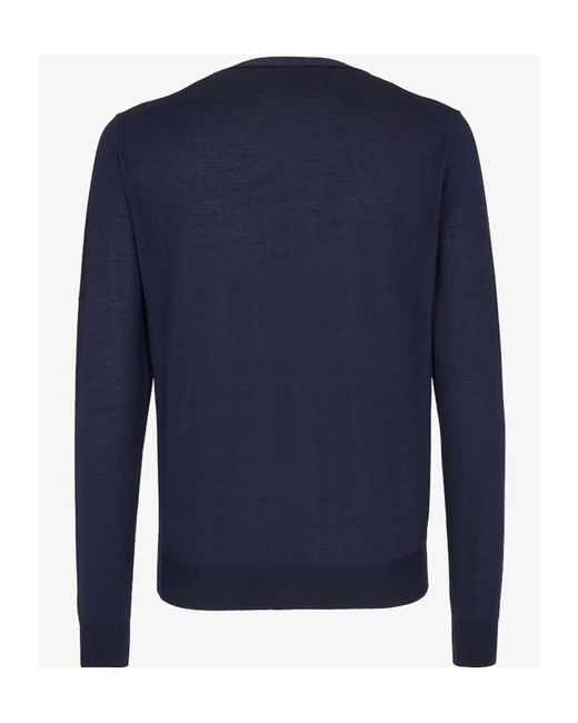 Fendi Blue Ff Embossed V-Neck Buttoned Cardigan for men