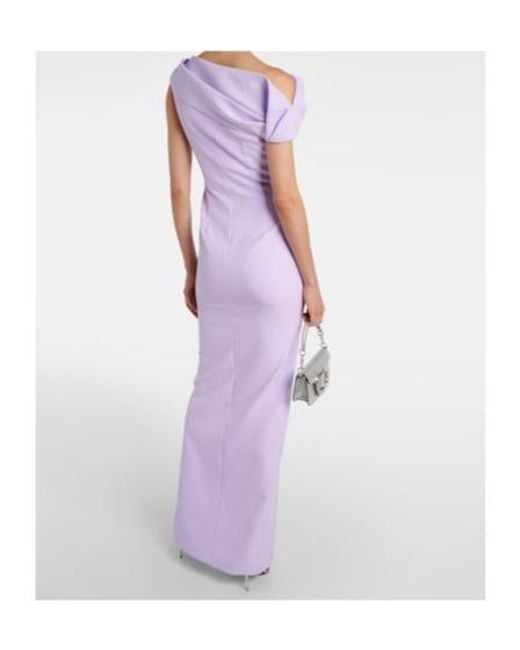 Safiyaa Purple Derra Draped Crepe Dress
