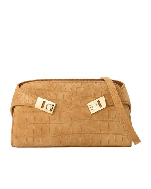 Ferragamo Natural Suede Clutch Bag
