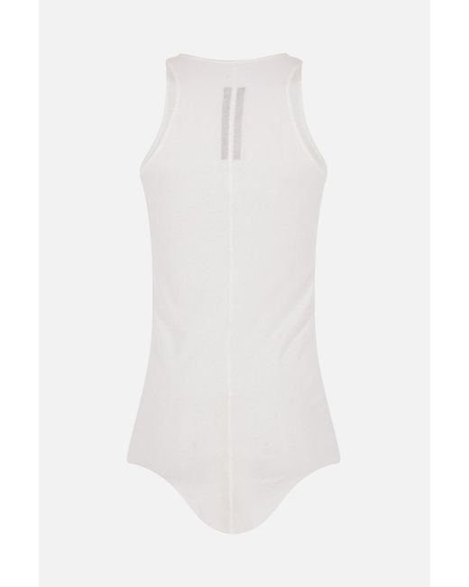 Rick Owens White Basic Rib Tank Top