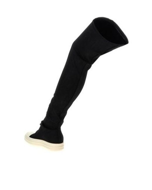 Rick Owens Black Concordians High Socks Sneakers
