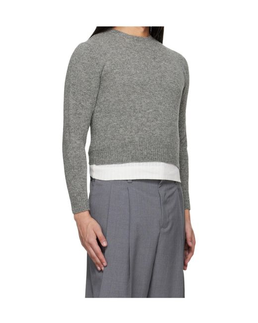 Jil Sander Gray Knit Wool-Blend Sweater for men