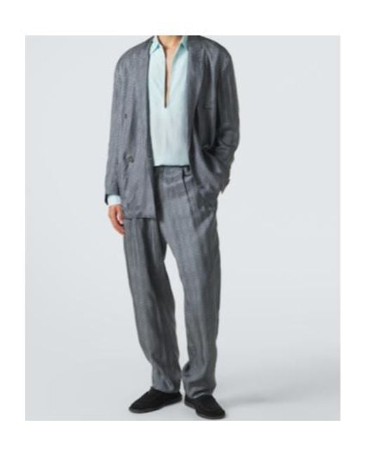 Giorgio Armani Blue Silk Shirt for men