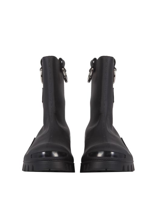 MSGM Black Logo Embossed Slip-On Ankle Boots