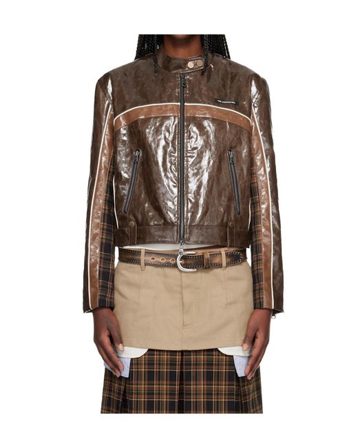 ANDERSSON BELL Multicolor Circuit Track Faux Leather Jacket