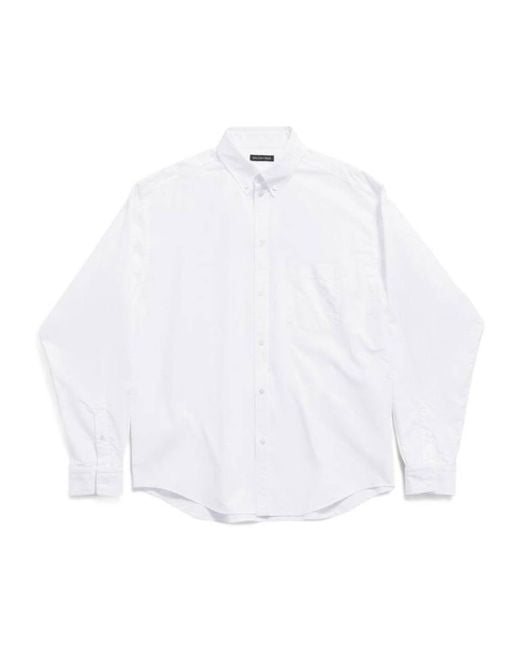 Balenciaga White Political Stencil Large Fit Shirt for men
