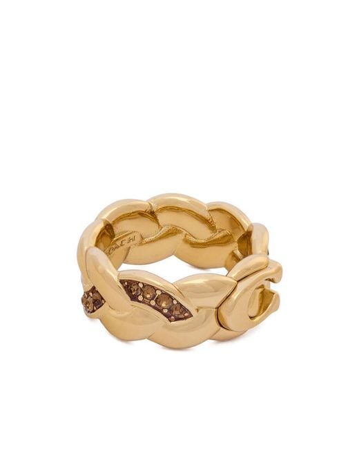 COACH Metallic Crystal Ring