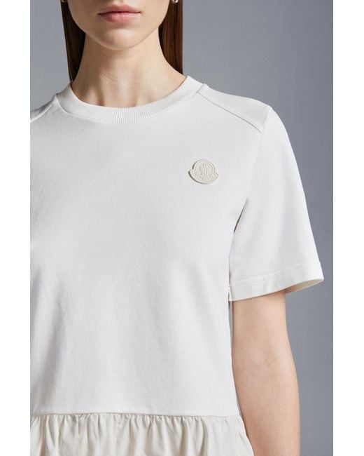 Moncler White Slim Fit Flared Mini Dress