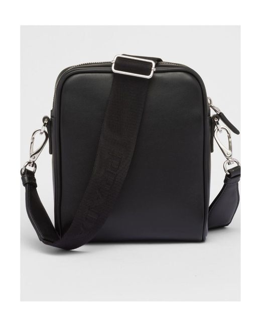 Prada Black Leather Shoulder Bag With Pouch for men