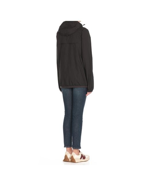 K-Way Black Packable Hooded Jacket for men