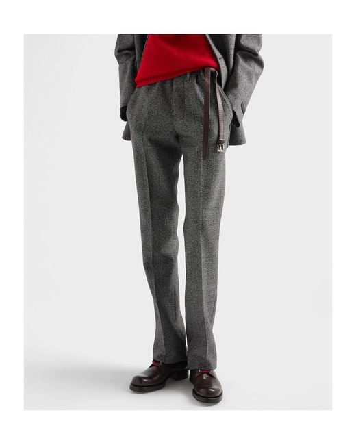 Prada Gray Wool Pants for men