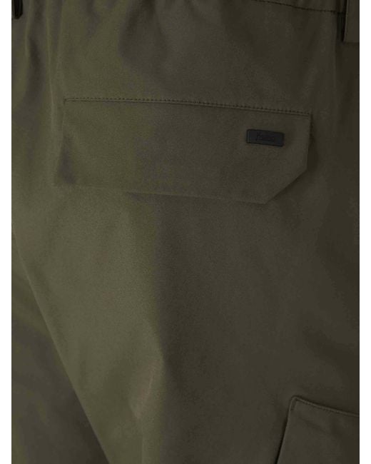 Herno Green Belt Loops Slacks for men