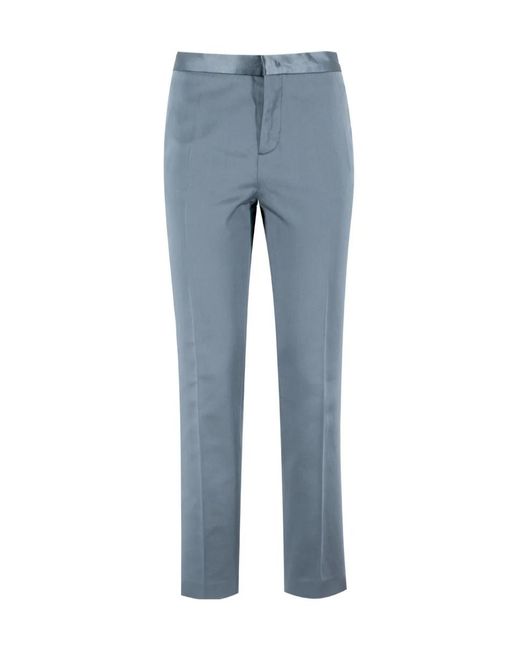 Fabiana Filippi Blue Regular Fit Satin Trousers