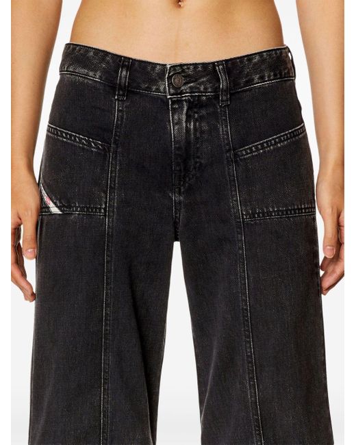 DIESEL Black D-Akii Low-Rise Bootcut Jeans