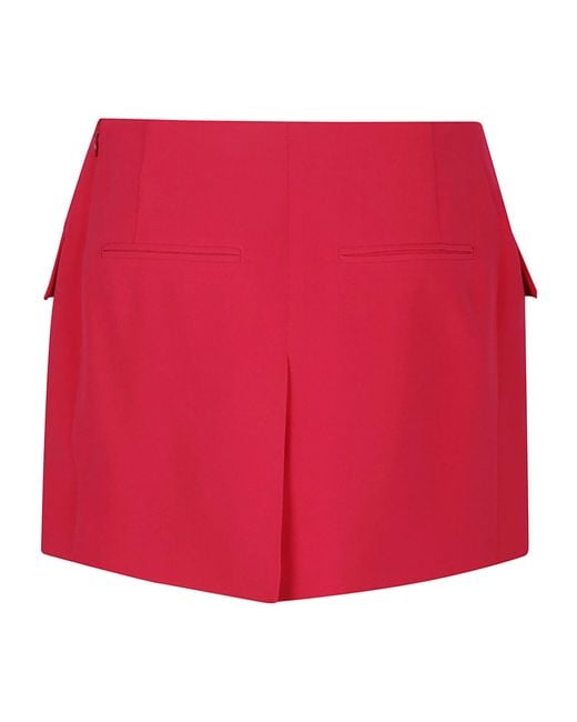 Balmain Red Asymetric Mini Skirt