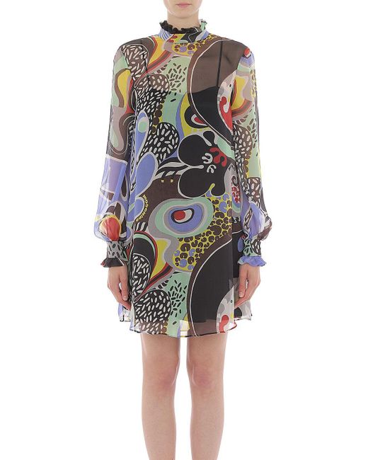 Moschino Blue Long-Sleeved Dress