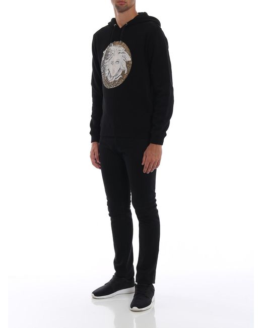 Versace Black Medusa Hooded Hoodie for men