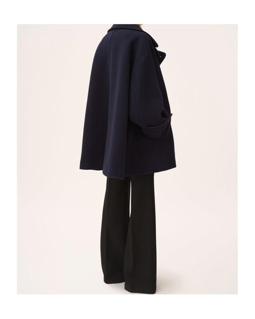 Chloé Blue Double-Breasted Wool Coat