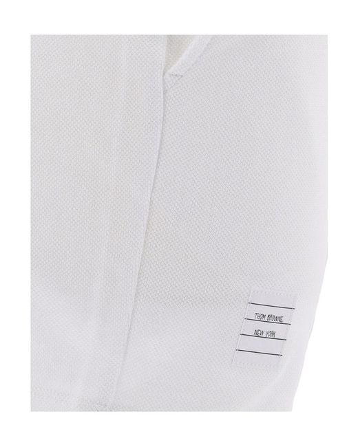 Thom Browne White Rwb Stripe Piqué Shorts