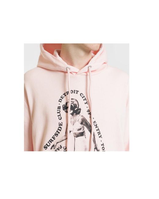 McQueen Pink Logo Hooded Print Hoodie for men