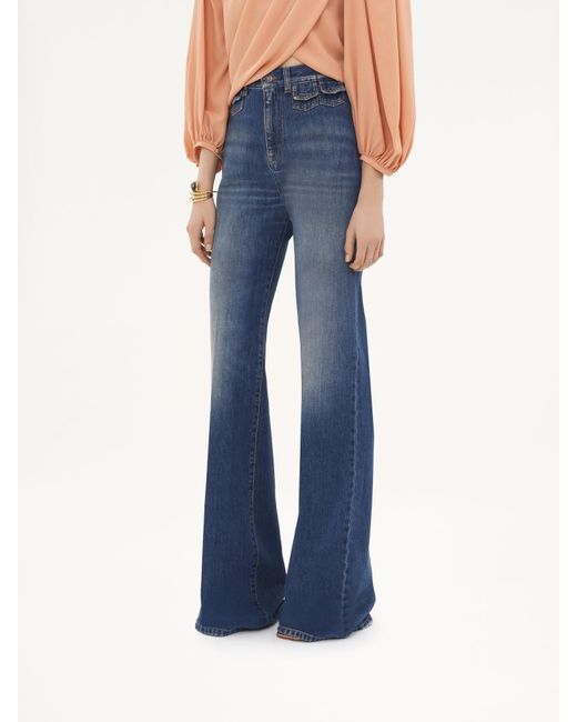 Chloé Blue Chloé High-Waisted Flared Jeans