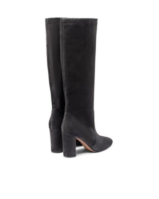 Gianvito Rossi Black Suede Knee-High Boots