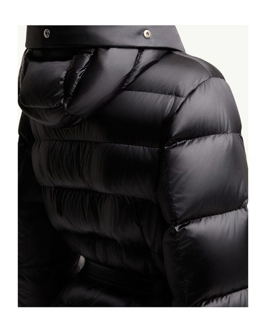 Moncler Black Cupidones Shearling-Trimmed Short Down Jacket